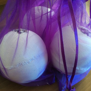 Lavender Lullaby In purple organza bags